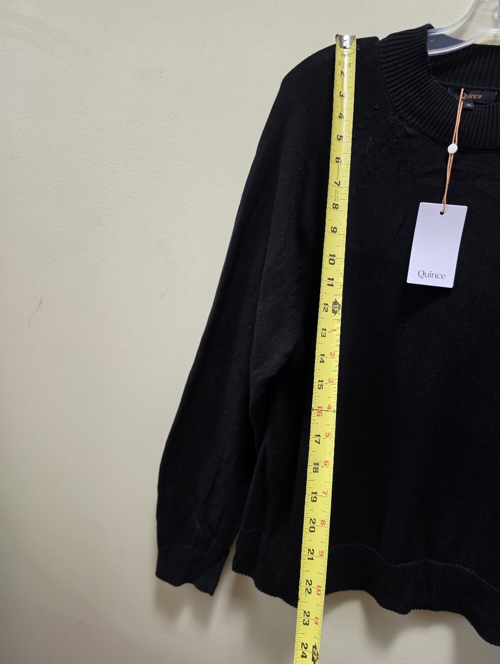 Quince NEW Organic Cotton Mock Neck XL Sweater Oversized Pullover Black Minimal - Picture 14 of 14
